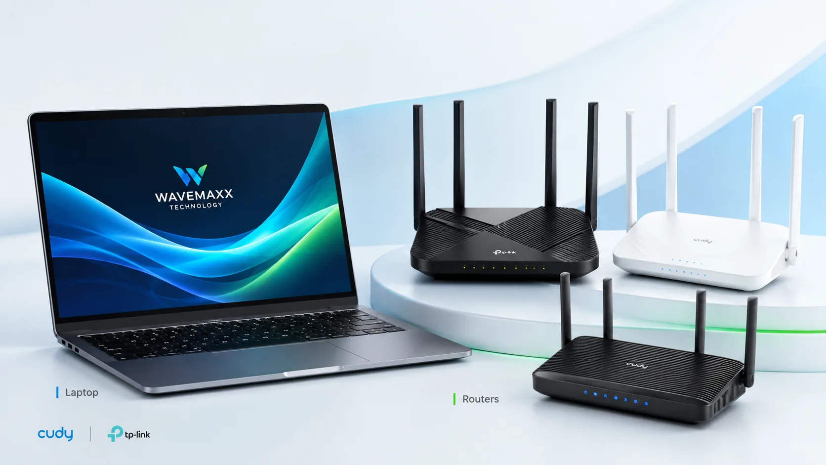 WAVEMAXX laptops and Cudy TP-Link routers